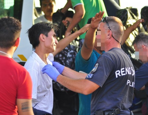 Az első migránsok Illocska határában 2015 szeptemberében.