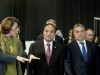 Kerstin Günther, a Magyar Telekom igazgatóságának elnöke, Hou Lin-csao, az ITU főtitkára és Orbán Viktor miniszterelnök az ITU Telecom World 2015 konferenciáján. 
Fotó: Koszticsák Szilárd. MTI