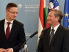 Szijjártó Pter és Karl Erjavec szlovén külügyminiszter. Fotó: KKM/MTI