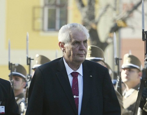 Milos Zeman cseh köztársasági elnök szekszárdi látogatása során. Fotó: Kovács Tamás