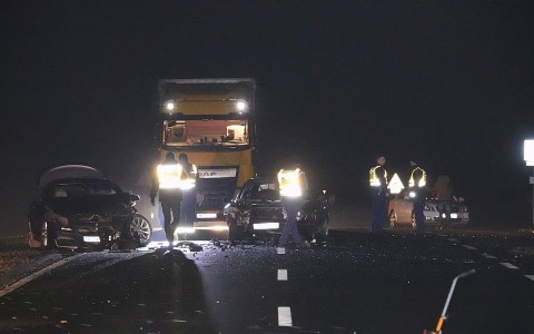 Halálos baleset a 47-es főúton december 2-án. Fotó: Donka Ferenc, MTI