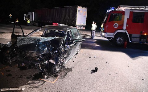 Csütörtökön Vác közelében történt halálos baleset. fotó: Mihádák Zoltán