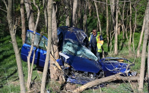Halálos baleset az M5 autópályán. Fotó: MTI