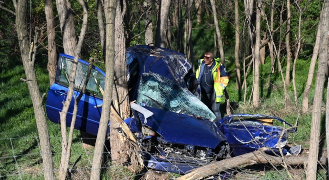 Halálos baleset az M5 autópályán. Fotó: MTI