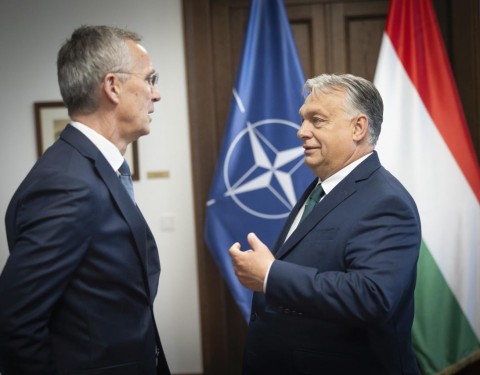 Jens Stoltenberg és Orbán Viktor - fotó: Fischer Zoltán